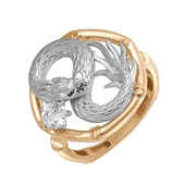 Кольцо из комбинированного золота с бриллиантами 