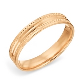 Обручальное кольцо из золота с алмазной обраткой