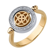 Кольцо из золота с бриллиантами и сапфирами