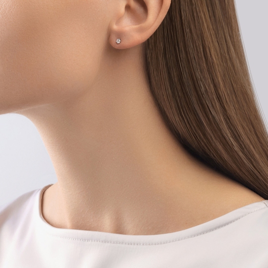 Серьги из белого золота с фианитами