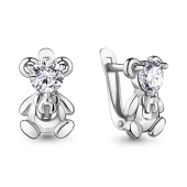 Серьги из серебра с фианитами