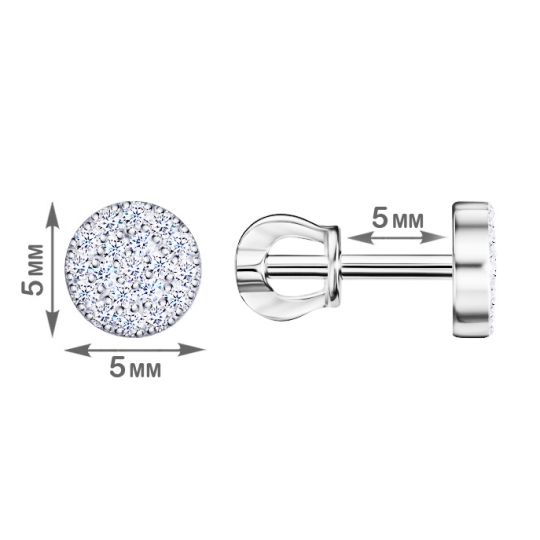 Серьги из серебра с фианитами