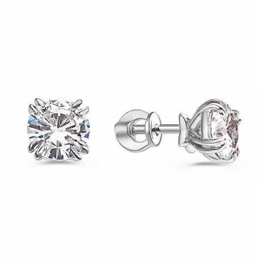 Серьги из серебра с фианитами