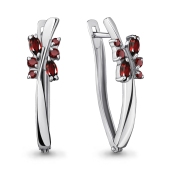 Серьги из серебра с гранатами