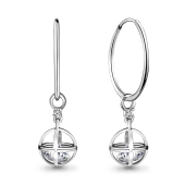 Серьги из серебра с фианитами