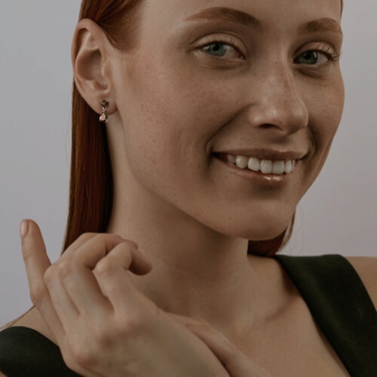 Серьги из серебра с гранатами