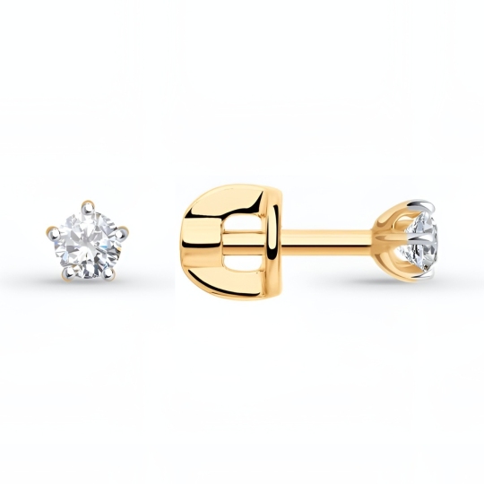 Серьги из золота с фианитами