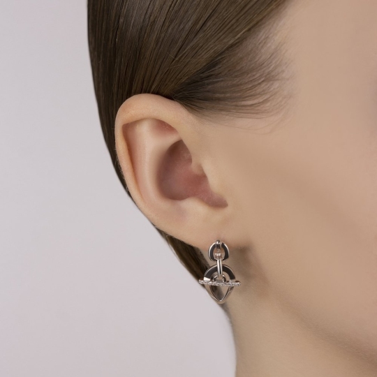 Серьги из серебра с фианитами