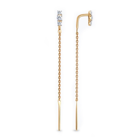 Серьги из золота с фианитами