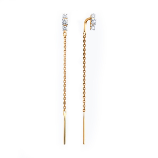 Серьги из золота с фианитами