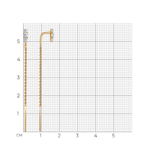Серьги из золота с фианитами