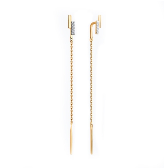 Серьги из золота с фианитами