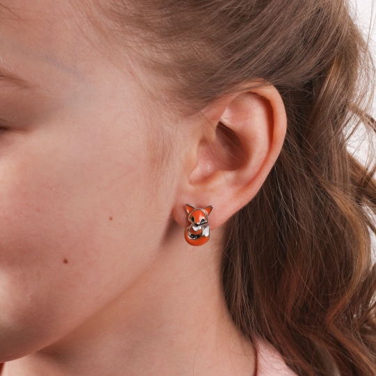 Серьги из серебра с эмалью 