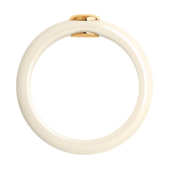 Кольцо из керамики со вставкой из золота с бриллиантом