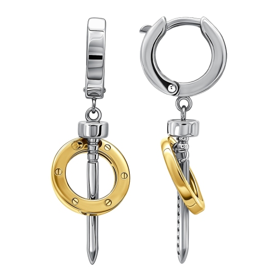 Серьги из комбинированного золота