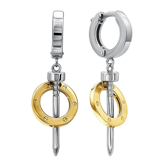 Серьги из комбинированного золота