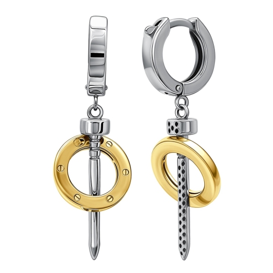 Серьги из комбинированного золота