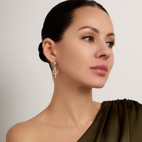 Серьги из комбинированного золота