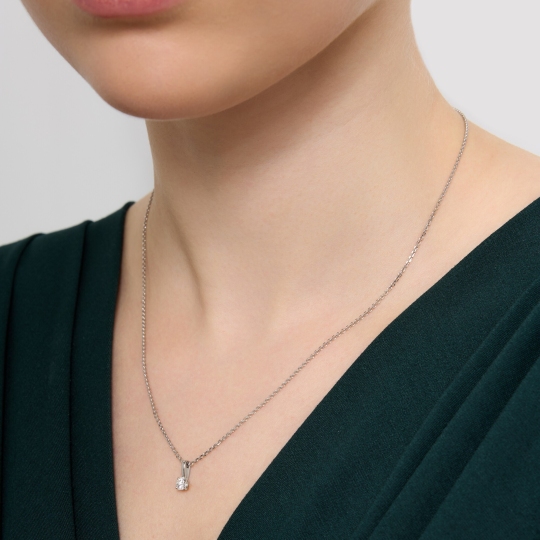 Подвеска из белого золота с бриллиантом 0,3 ct