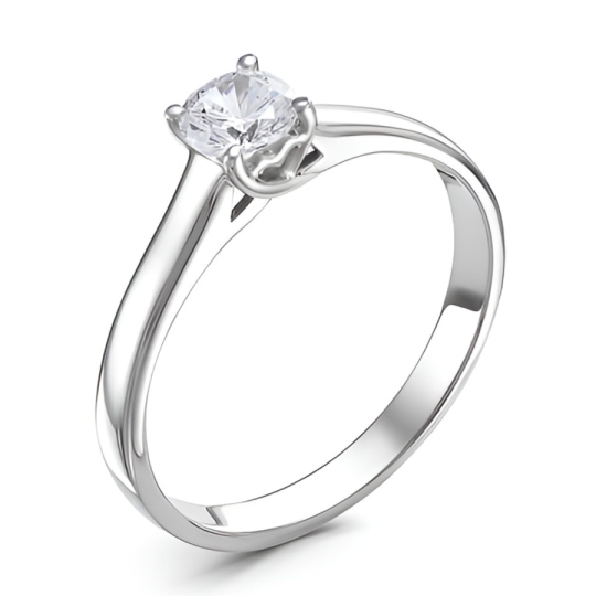 Кольцо из белого золота с бриллиантом 0,3 ct