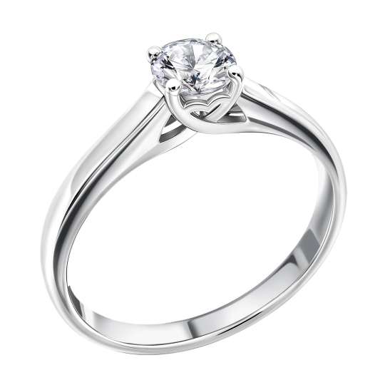 Кольцо из белого золота с бриллиантом 0,3 ct