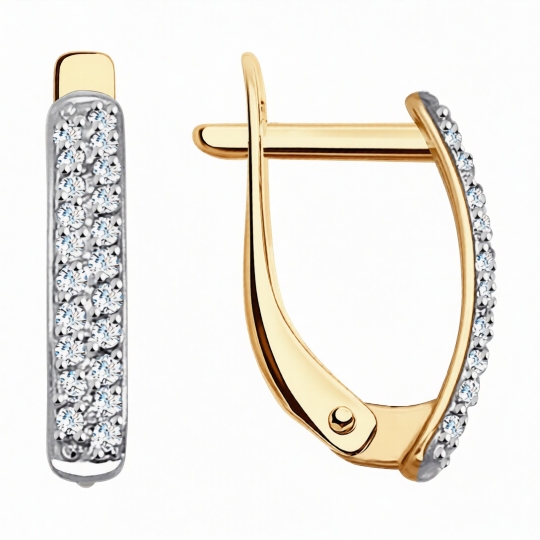 Серьги из золота с фианитами