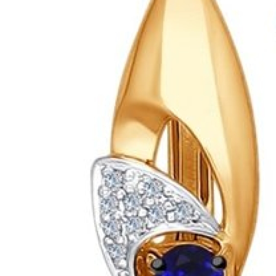 Серьги из золота с бриллиантами и сапфирами