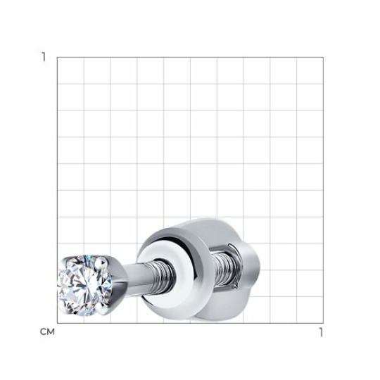 Серьга из белого золота с бриллиантом