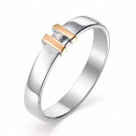Кольцо из серебра с бриллиантом