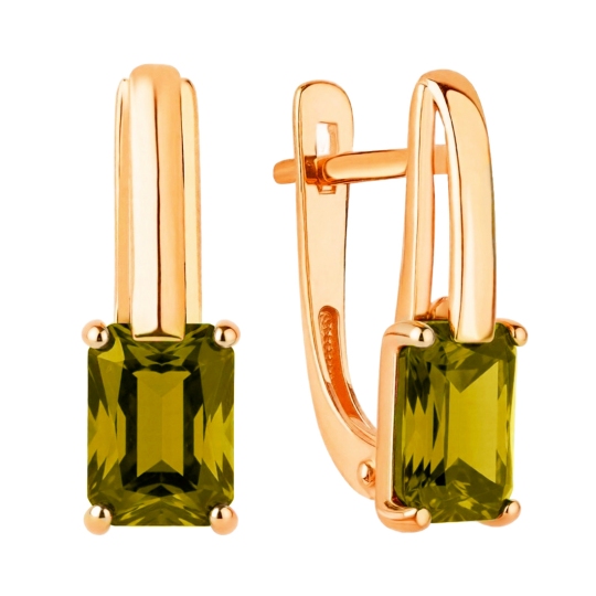 Серьги из золота с ситаллами султанит