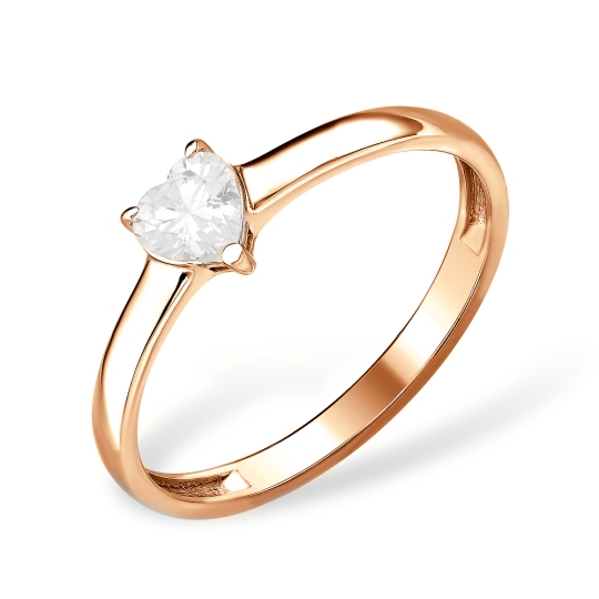 Кольцо из серебра с позолотой и фианитом