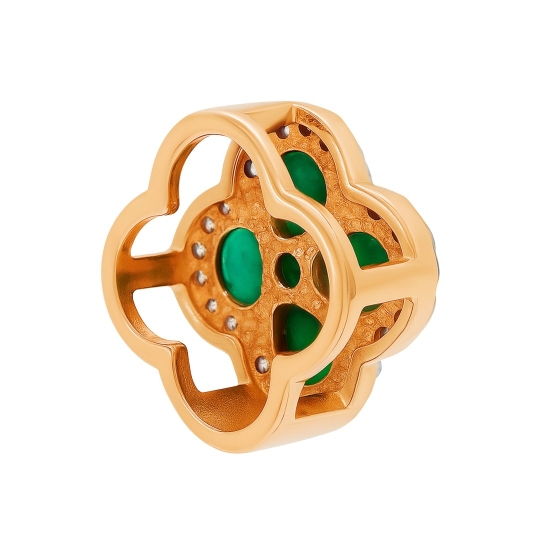 Подвеска из золота с бриллиантами и изумрудами