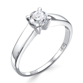 Кольцо из белого золота с бриллиантом 0,5 ct