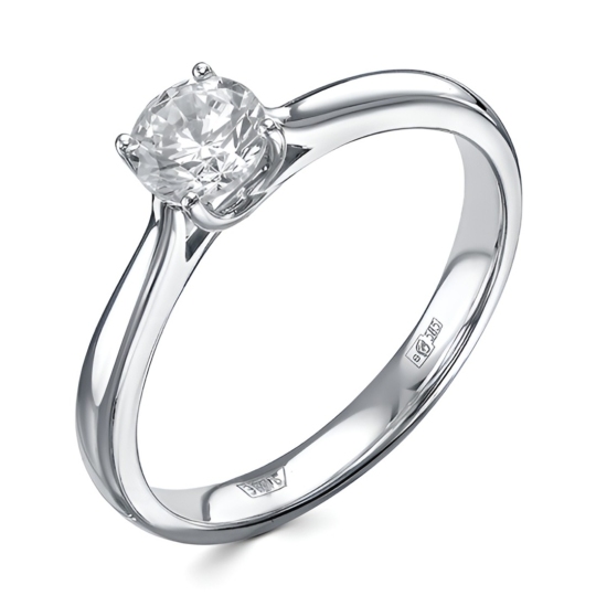 Кольцо из белого золота с бриллиантом