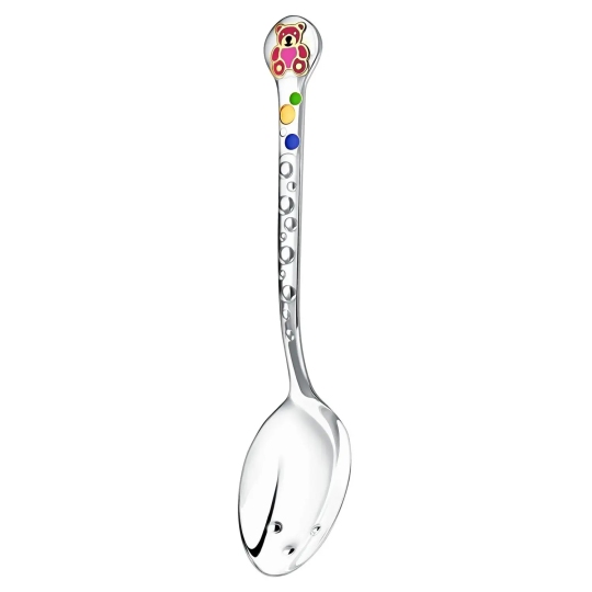 Набор тактильного столового серебра с позолотой и эмалью 