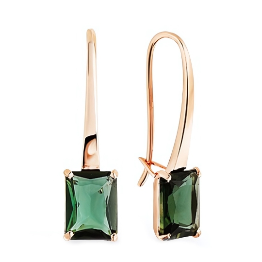 Серьги из золота с турмалинами