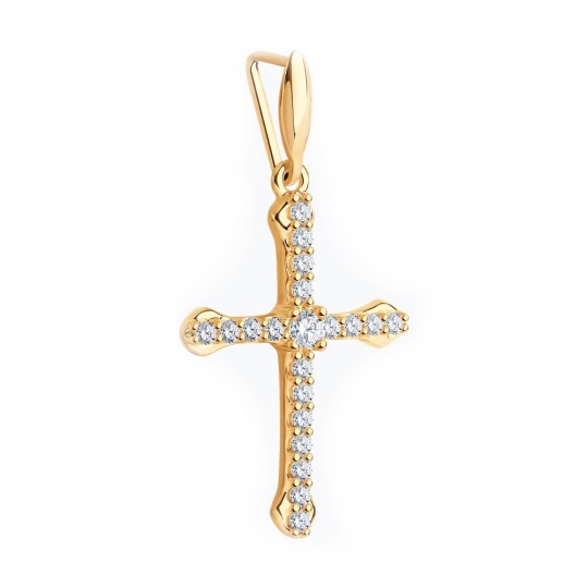 Подвеска из серебра с позолотой и фианитами