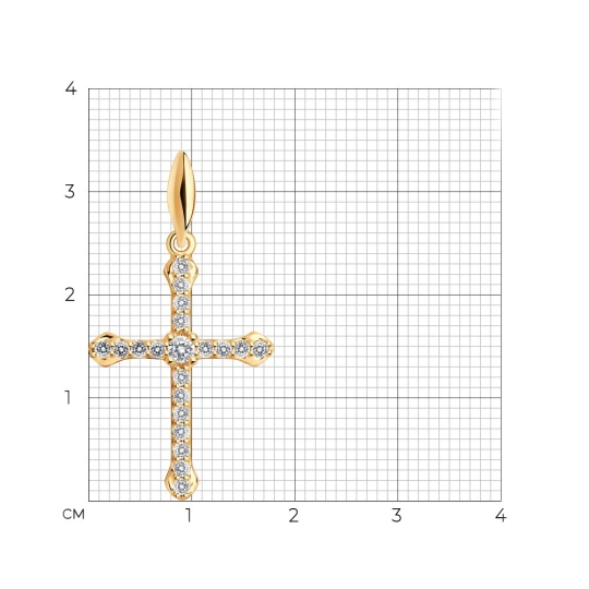 Подвеска из серебра с позолотой и фианитами
