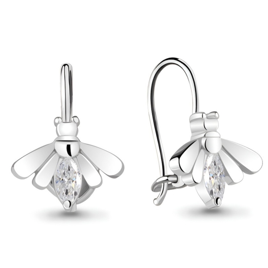 Серьги из серебра с фианитами