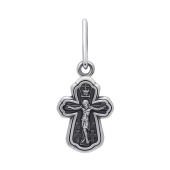 Подвеска-крест из серебра с чернением