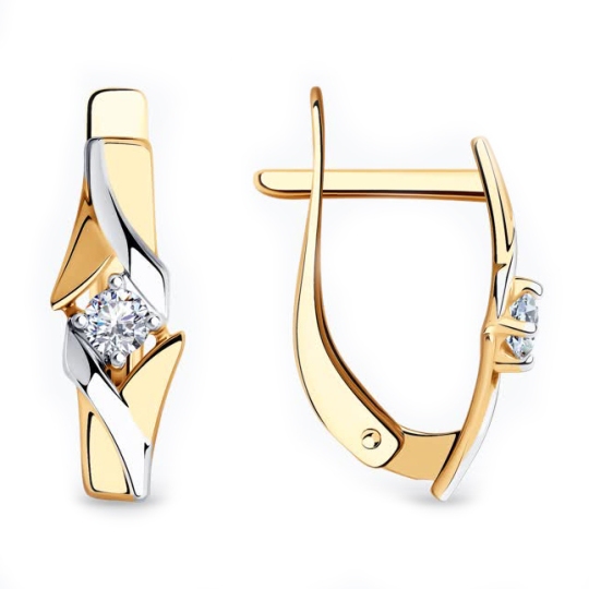 Серьги из золота с фианитами