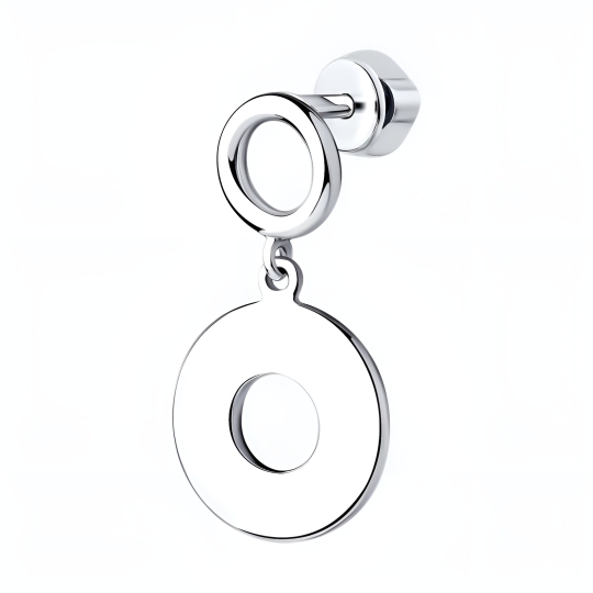 Одиночная серьга из серебра