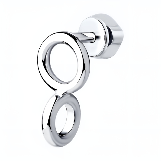 Одиночная серьга из серебра