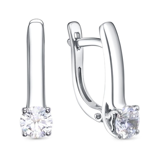 Серьги из белого золота с бриллиантами 0,8 сt