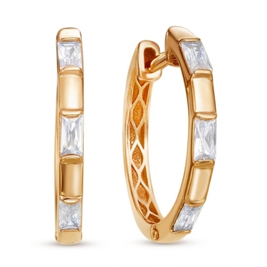 Серьги из золота с фианитами