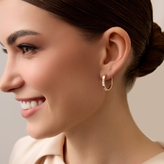 Серьги из золота с фианитами