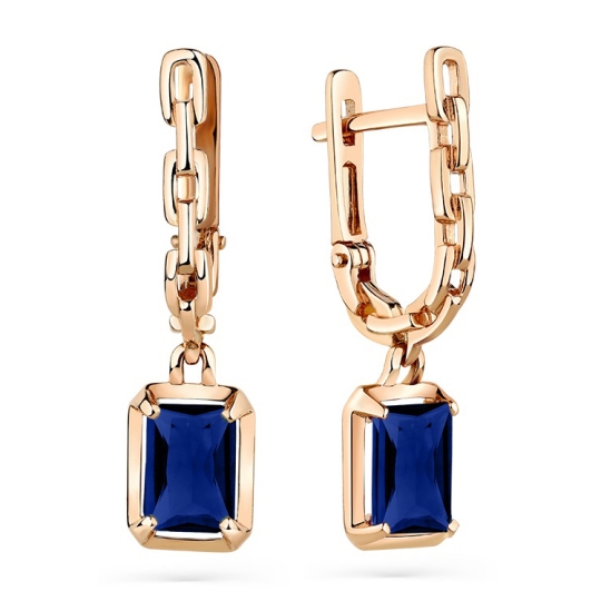 Серьги из золота с сапфировыми корундами