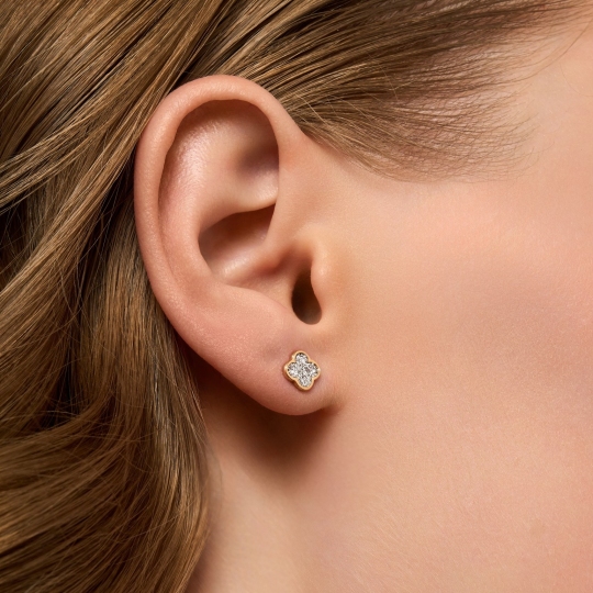 Серьги из золота с фианитами