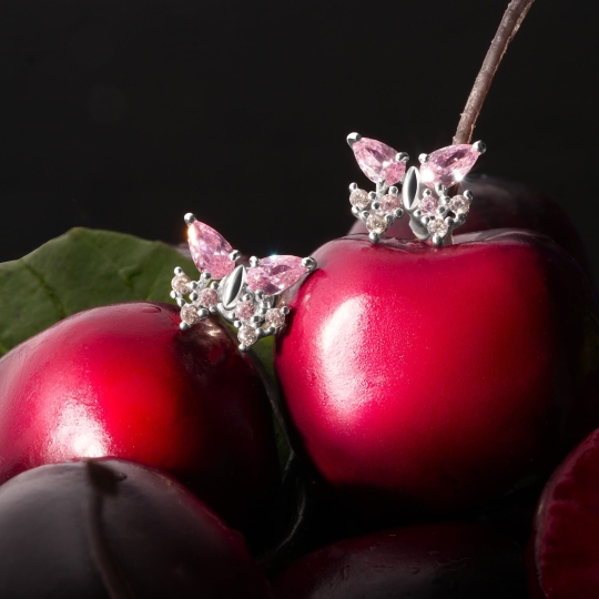 Серьги из серебра с фианитами 