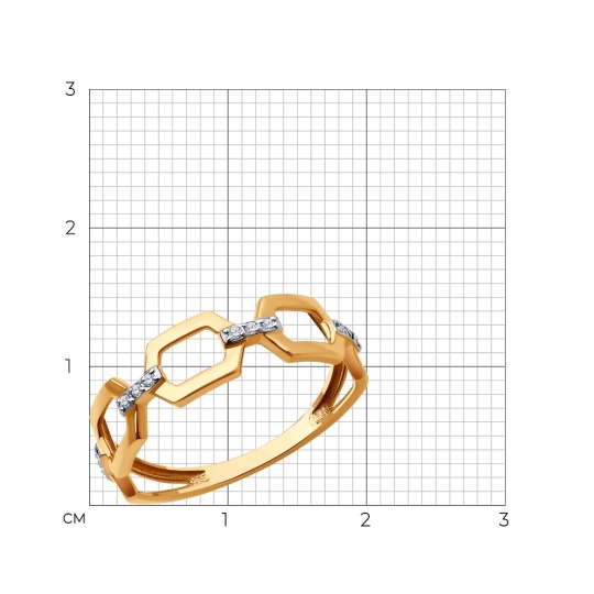 Кольцо из золота с фианитами